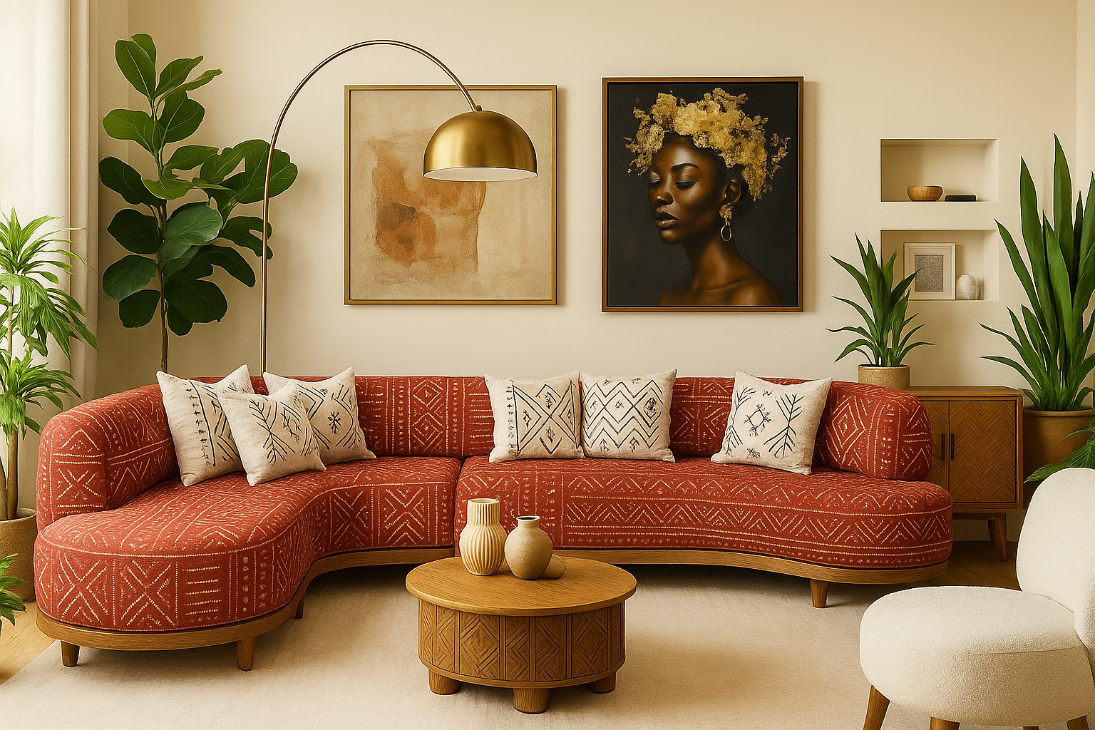 Modern Bouclé Swivel Accent