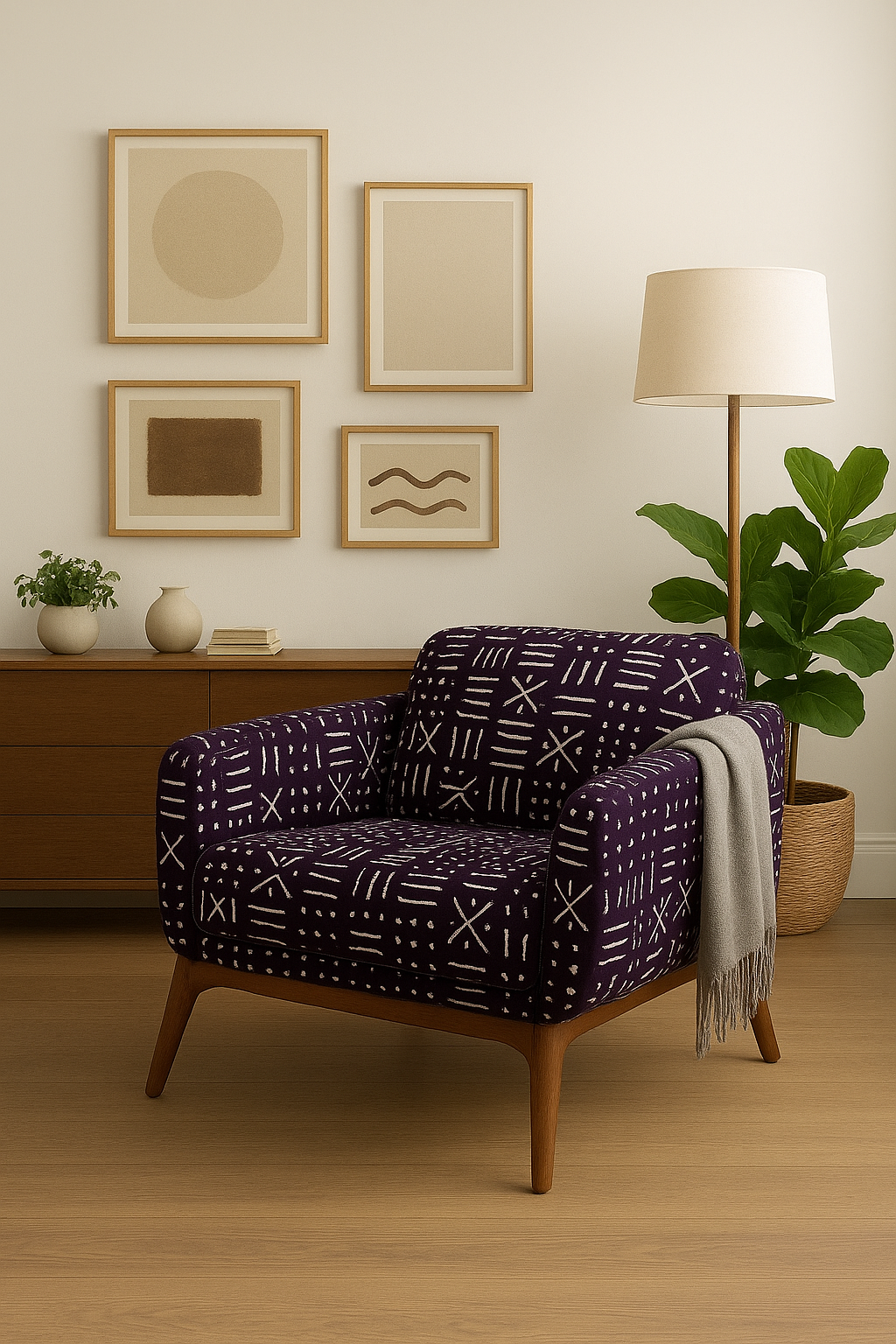 Royal Mudcloth Lounge Chair