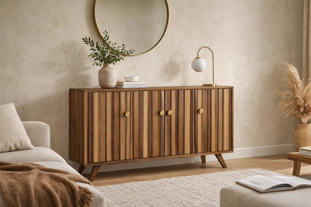Linear grain sideboard