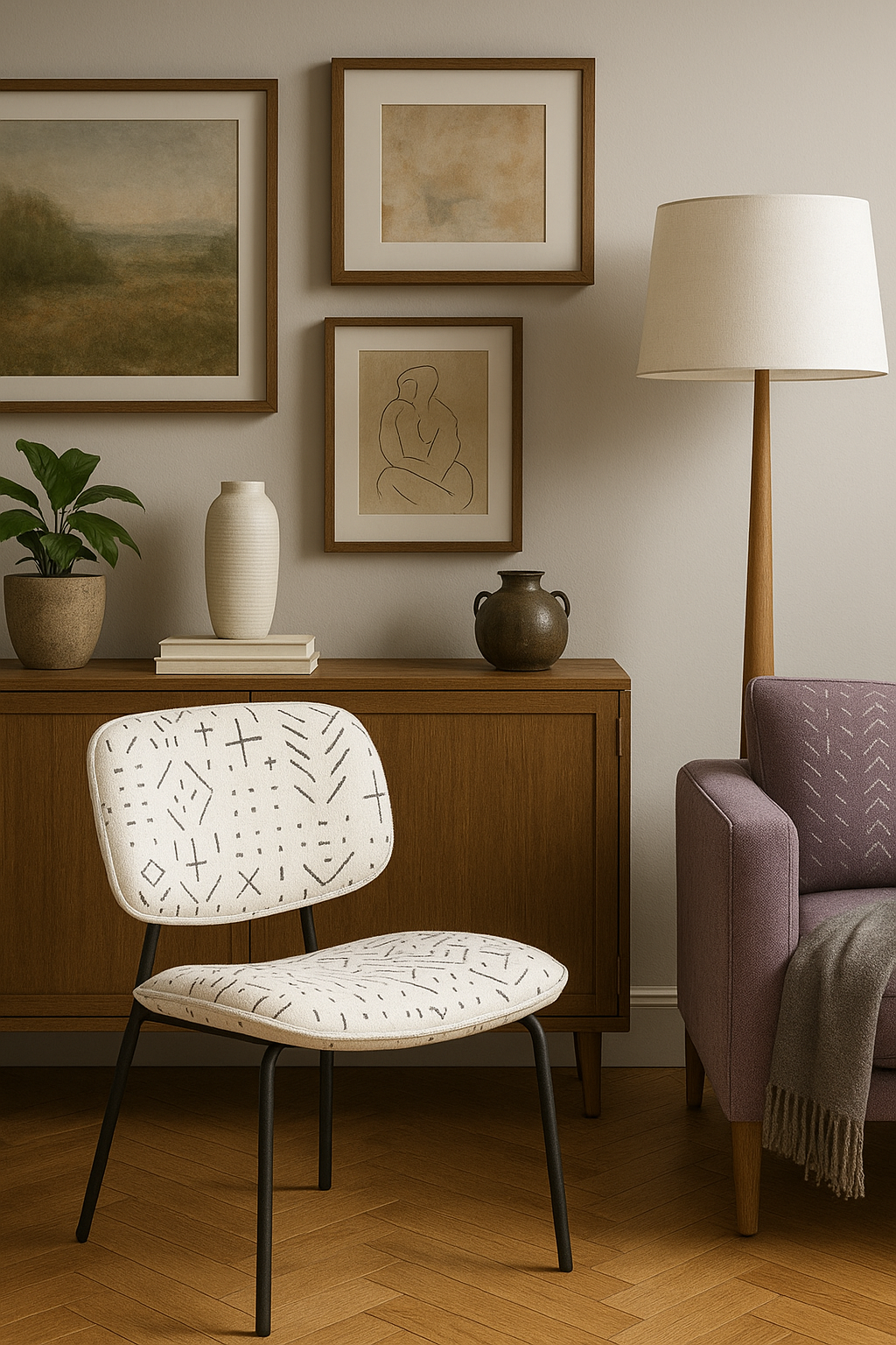 Obsidian Mudcloth Accent Chair