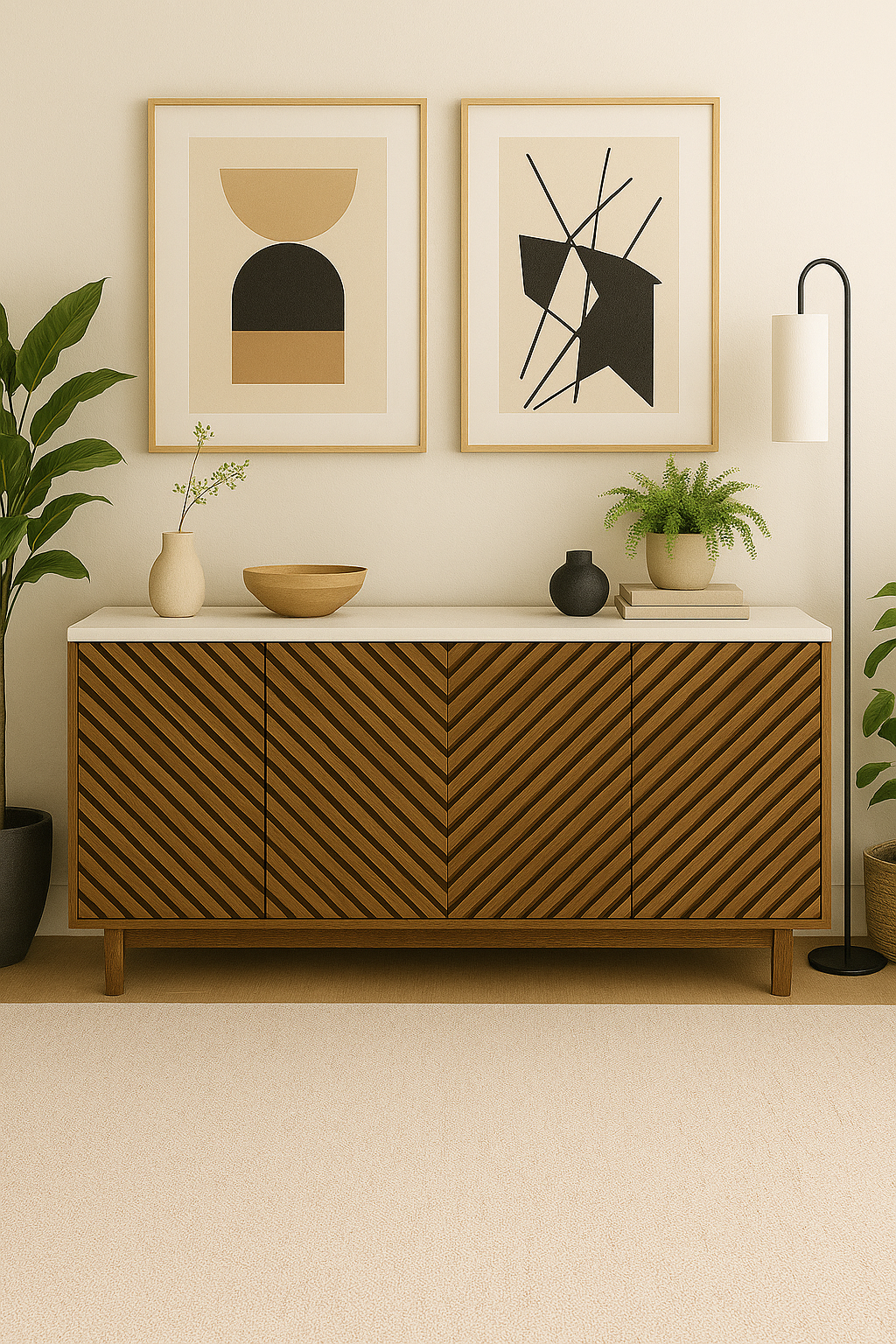 The Chevron Luxe Sideboard